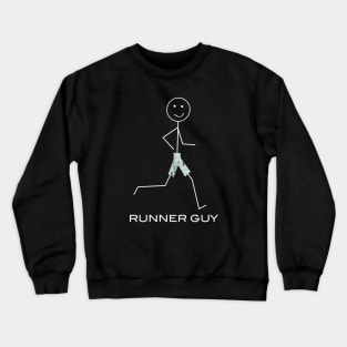 Funny Mens Running Design Crewneck Sweatshirt